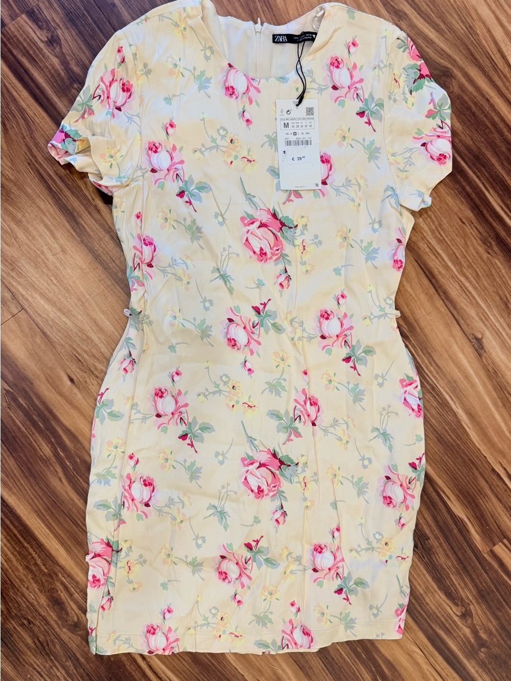 🌹 Zara Satin Effect Cream Dress 🌹 Medium — New - Picture 2 of 6